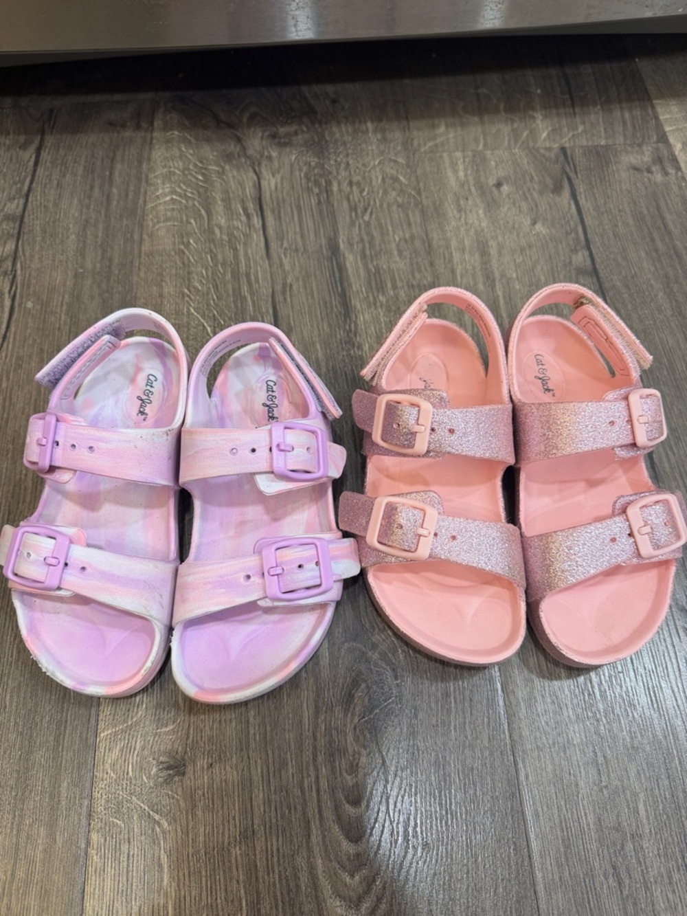 Cat & Jack Pink and Lavender Kids' Double-Strap Sandals